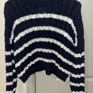 Jessica Simpson Navy and White Striped Women's Sweater